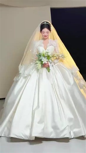 Beautiful Bride in White Wedding Dress | Dream Bridal Look 💍✨