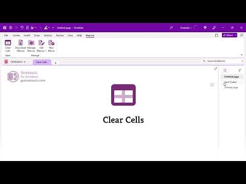 Clear selected cells in a table in OneNote
