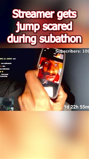 Streamer gets jumpscared during subathon #twitch #twitchstreamer #fyp #virał #sleepstream #streaming #subathon #jumpscare #scary #horror #soundalert