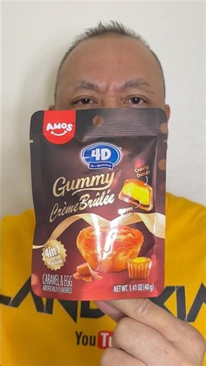 👂ASMR AMOS CANDY CRUNCHY OUTSIDE GUMMY INSIDE CRÈME BRÛLÉE FLAVOR EATING SOUNDS👂#shorts #asmr