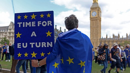 Pro-EU supporters march for Britain to rejoin the European Union