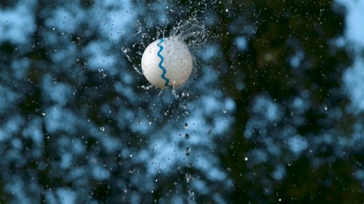 A ball started floating on water - and it was caught on camera