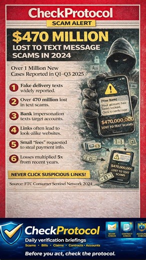 $470 million lost to text message scams in 2024 #securephone #avoidscams #consumerprotection