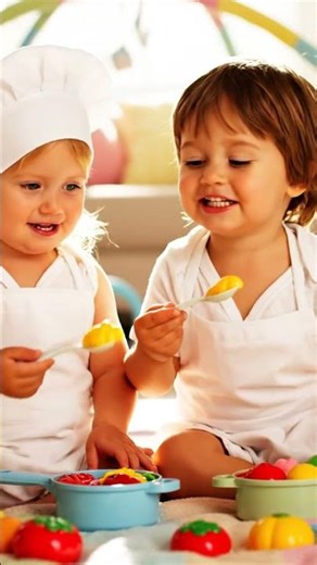 Cutest Twin Baby Chefs Ever in Matching Outfits! 🥰❤️ #CuteTwins #BabyChef
