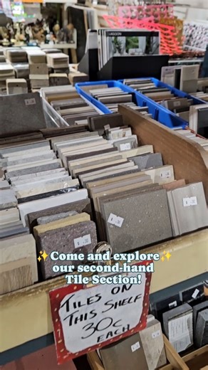 🌟Come and explore our Second-hand Tile Section!🌟 Whether you're making mosaics, or want to furnish the mini dollhouse of your dreams... we have it here at Reverse Garbage QLD! #tiles #architectural #mosaics | Reverse Garbage Queensland