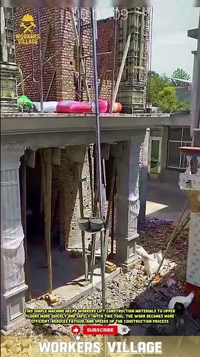 Worker Using a Building Material Lifter