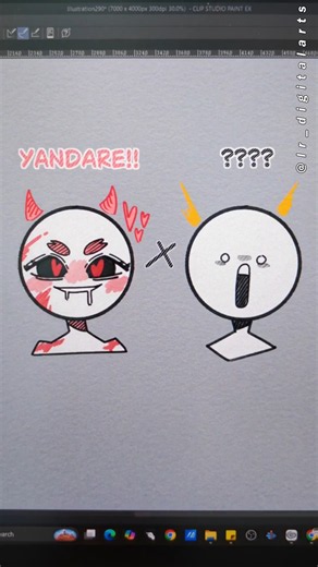 Manga Expressions: Yandere!! VS ??? 😭 #digitalart #shorts #drawing #art #digitaldrawing