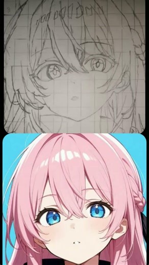 Anime Girl Outline Sketch | Soft Eyes & Pink Hair #shorts #animeart #outlineart #thewondersketchbook