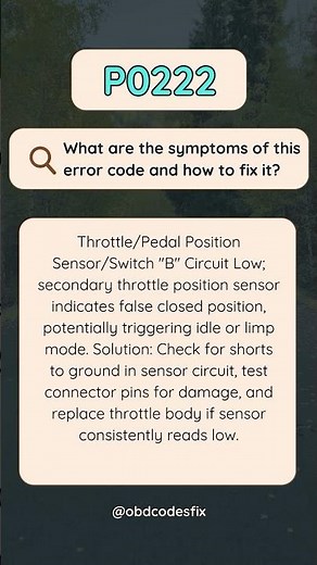 P0222 OBD-II Trouble Code: How To Fix?