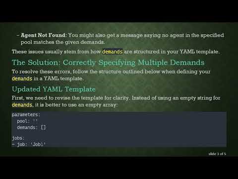 How to Handle Multiple demands in Azure DevOps YAML Templates Using Parameters