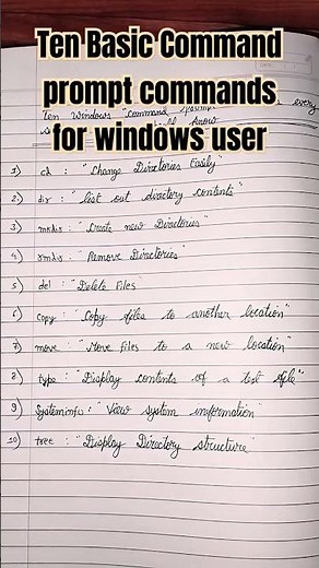 Ten basic command prompt commands for windows #cmd #basiccommands #commandsforwindows