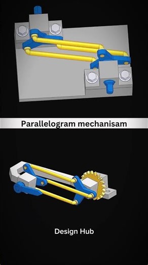 Parallelogram Mechanism - do you know what this mechanism is used for 🤔 #cad #mech #mechanism