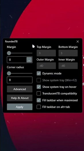 HOW TO SOLVE THE TASKBAR ERROR IN ROUNDEDTB #shorts #roundedtb #bug