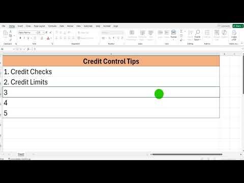 Top Tips for Credit Control
