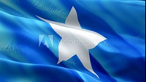 Somalia flag. National 3d Somalia flag waving. Sign of Somali seamless loop animation. Somalia flag HD Background. Somali flag Closeup 1080p Full HD video for presentation. Somali flags for Victory da
