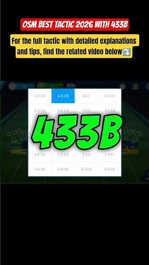 OSM BEST TACTIC 2026 with 433B #osm2026 #onlinesoccermanager #shorts