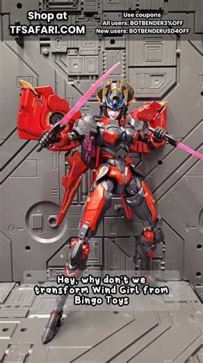 Bot Bender Orinj on Instagram: "Quick Conversion: Let's transform Wind Girl, Bingo Toys' take on a third-party Masterpiece-scaled Wind Blade. Originally, I dismissed this toy as gooner fuel, but I couldn't have been more wrong. Yes, esthetically she's very pleasing to behold, but her engineering is smart, and her accessory play is great. Furthermore, she's well articulated and can be posed in many expressive displays. Didn't see this coming on the Bingo cards, but I'm definitely not mad at it. #