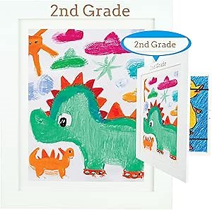 [1 Pack] - Kids Art Frames - "2nd Grade" Engraved Frame, 8.5x11 Front Opening kids Artwork Frames Changeable - Kids Art Frame Hold 100 Pieces of Artwork Display, Photos, Crafts, Drawing with