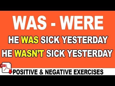 was - were basic exercises + PDF - Past Simple - Positive and Negative - Easy English Lesson
