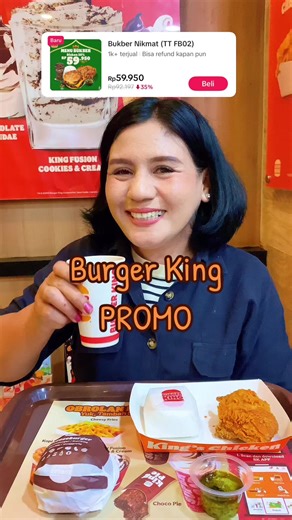 Burger King PROMO ditiktok… yukkk ambil vouchernya di taq lokasi video aku ini yah… Letsgoooo #burgerking #promoburgerking #burgerkingpromo #makananviral #promomakanharian