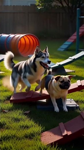 Dogs Race Through the Wildest Playground Ever!