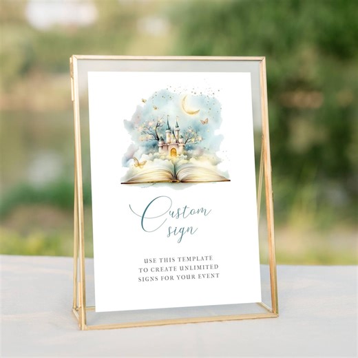 Storybook Theme Custom Table Sign Editable Printable Template, Fairytale Party Sign, Once Upon A Time Birthday, Baby Shower Decor, LLP212 - Etsy Australia