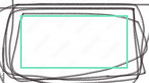 Woolly or rough threads flash around the edges of the screen, and a green frame moves in the middle. Stock Video