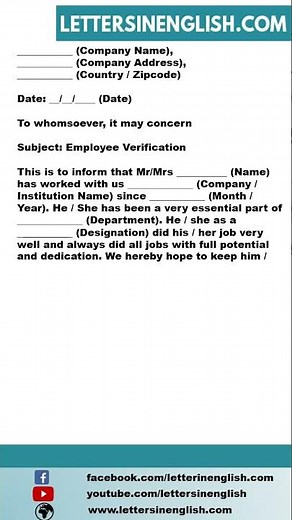 Authorization Letter For Employment Verification