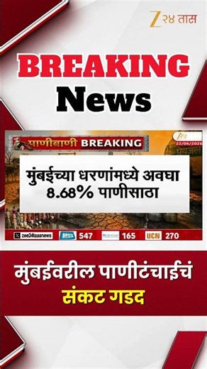 Mumbai water crisis | मुंबईवरील पाणीटंचाईचं संकट गडद | Zee24Taas