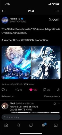 The stellar swordmaster Anime adaptation #trending #anime #viral #shorts ￼