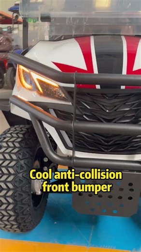 Red color-blocked golf cart