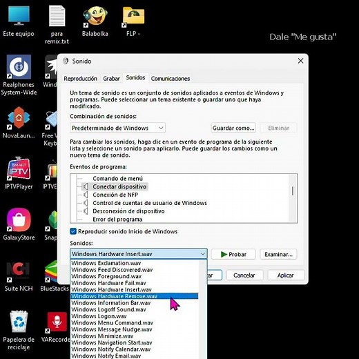 Cambiar el sonido de conectar un dispositivo por otro diferente.