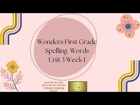 Wonders First Grade Spelling Words Unit 3 Week 1