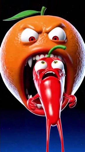 Orange Regrets Eating Chili 😭🔥 | Funny Loop #3dshorts #animationshorts #loop