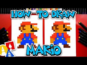 How To Draw Mario Pixel Art - Videos For Kids