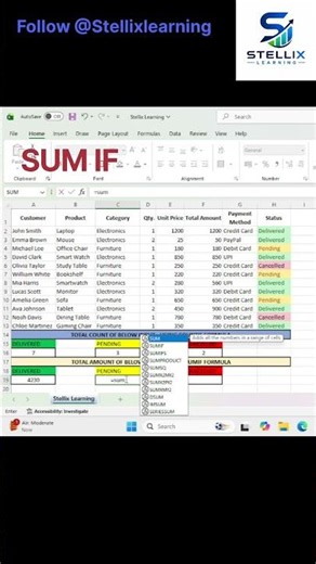 SUMIF = Excel Magic! ✨ #excel