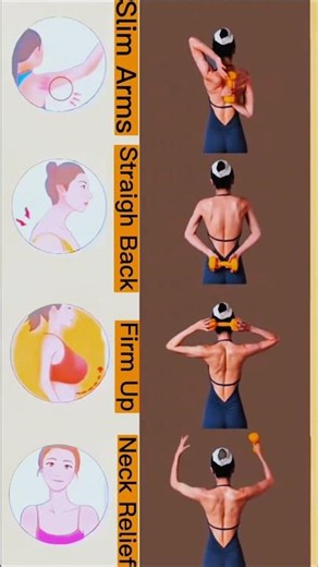 Slim Arms & Straight Back Workout with Dumbbells | Fix Posture#fitness #gym #posturefix #backfat