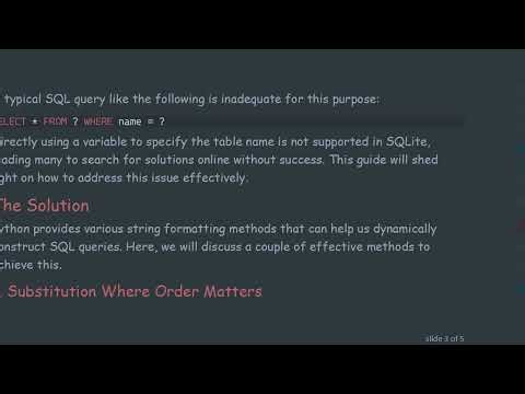 How to Dynamically Select from an SQLite Table Using Variables in Python