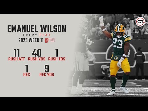 Emanuel Wilson Week 11 Highlights | Every Run, Target, and Catch vs Giants
