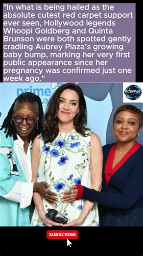 Whoopi Goldberg and Quinta Brunson Cradled Aubrey Plaza’s Baby Bump! 😱 The Cutest Red Carpet Moment!