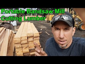 Portable Bandsaw Mill Cutting Lumber