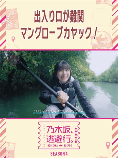 出入り口が難関なマングローブカヤック🚣‍♀️ 乃木坂、逃避行。SEASON4✈️ 第6話 #五百城茉央 × #愛宕心響 ペア in岩手・完結編 絶賛配信中💜 本編は#Leminoで！ #乃木坂逃避行 #乃木坂46