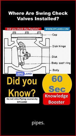Where Are Swing Check Valves Installed?