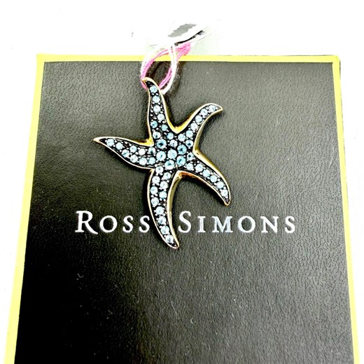 Vintage STARFISH PENDANT Gilt 925 Sterling Silver Blue Topaz by Ross Simmons - Etsy