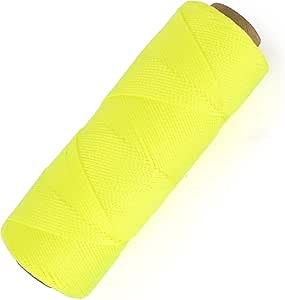 MERIANE Mason Line, 500 Ft #18 Braided Nylon String, Premium String for Masonry Jobs, Construction, Gardening, Net Making and Mending, DIY Projects, Fluorescent Yellow