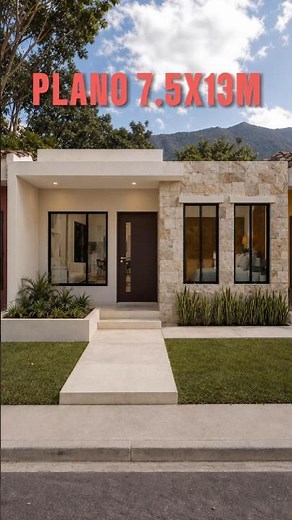 🏠 Simple and functional design for an affordable 7.5 x 13 m house ✅️