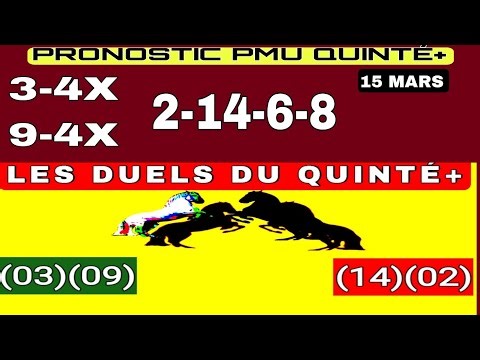 PRONOSTIC PMU QUINTÉ+ DIMANCHE 15 MARS 2026 RÉUNION 1 COURSE 3 À SAINT-CLOUD