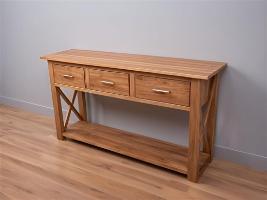 DIY Console Table Build Plans: Woodworking Furniture With Drawers (PDF) - Etsy