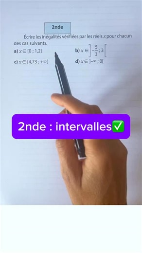 BoosteTesMaths : du Brevet au Bac -> fiches, conseils, méthodes👊 on Instagram: "Exercice niveau 2nde sur les intervalles. #maths #révisions #lycée #seconde #2010 #prof #exercice #intervalle"