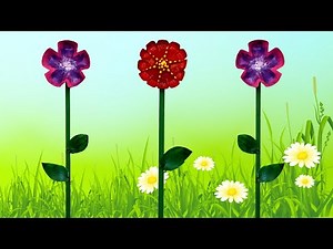 Easy plastic flowers from recycled bottles